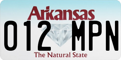 AR license plate 012MPN