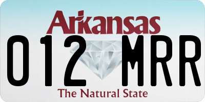 AR license plate 012MRR