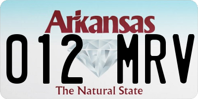 AR license plate 012MRV