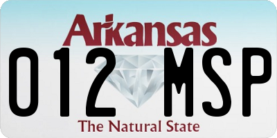 AR license plate 012MSP