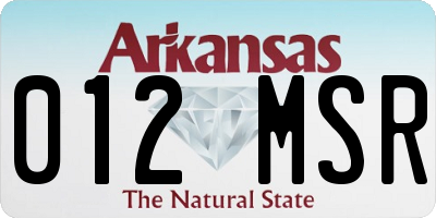 AR license plate 012MSR