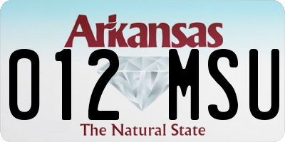 AR license plate 012MSU
