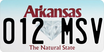 AR license plate 012MSV