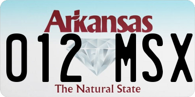 AR license plate 012MSX