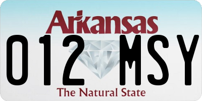AR license plate 012MSY