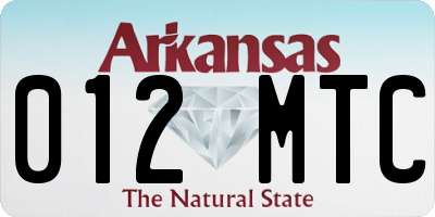 AR license plate 012MTC