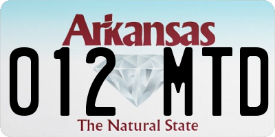 AR license plate 012MTD