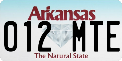 AR license plate 012MTE