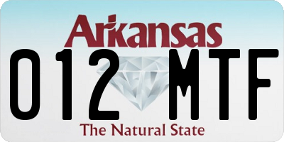AR license plate 012MTF