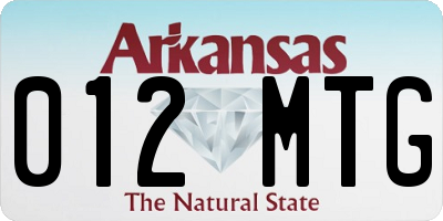 AR license plate 012MTG