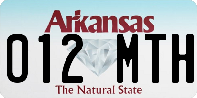 AR license plate 012MTH