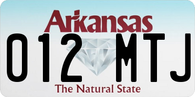 AR license plate 012MTJ