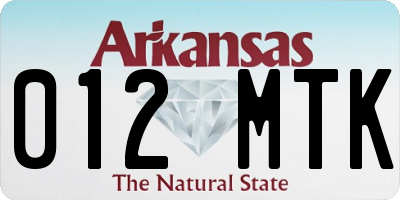 AR license plate 012MTK