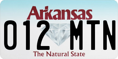 AR license plate 012MTN