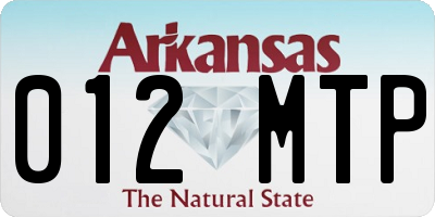 AR license plate 012MTP