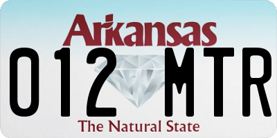 AR license plate 012MTR