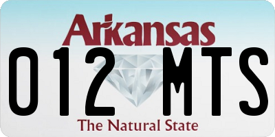 AR license plate 012MTS
