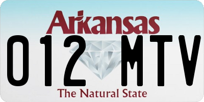 AR license plate 012MTV