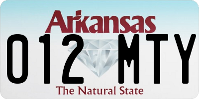 AR license plate 012MTY