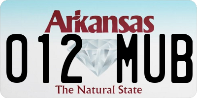 AR license plate 012MUB