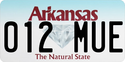 AR license plate 012MUE