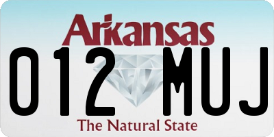AR license plate 012MUJ