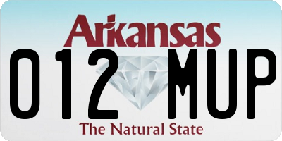 AR license plate 012MUP