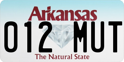 AR license plate 012MUT