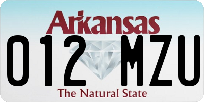 AR license plate 012MZU