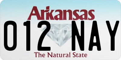 AR license plate 012NAY