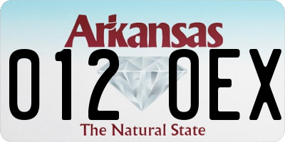 AR license plate 012OEX