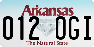 AR license plate 012OGI