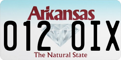 AR license plate 012OIX