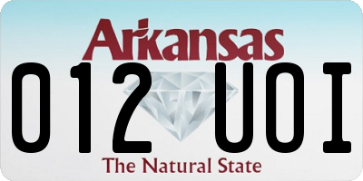 AR license plate 012UOI