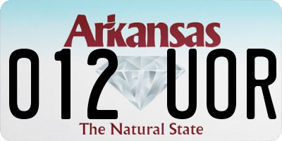 AR license plate 012UOR