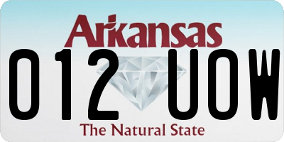 AR license plate 012UOW
