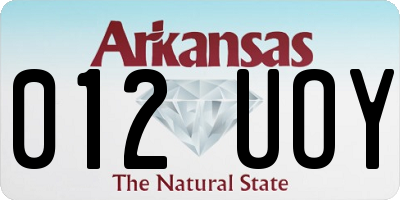 AR license plate 012UOY