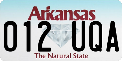 AR license plate 012UQA
