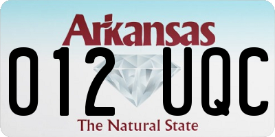 AR license plate 012UQC