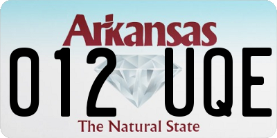 AR license plate 012UQE