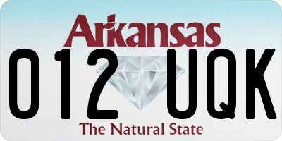 AR license plate 012UQK