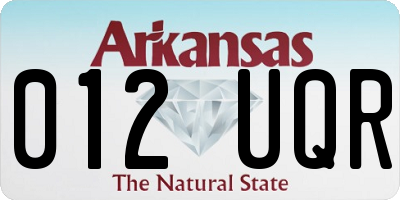 AR license plate 012UQR