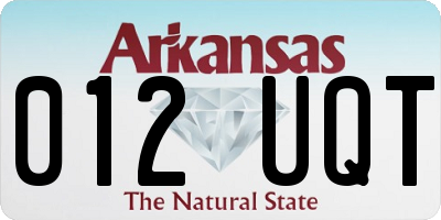 AR license plate 012UQT