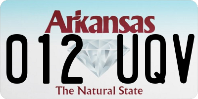 AR license plate 012UQV