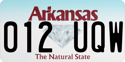 AR license plate 012UQW