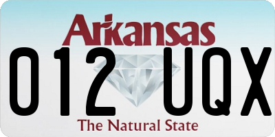 AR license plate 012UQX