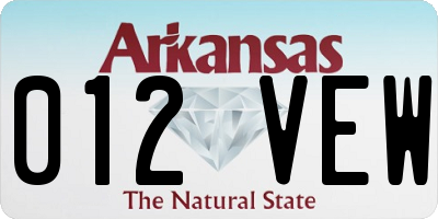 AR license plate 012VEW
