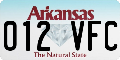 AR license plate 012VFC