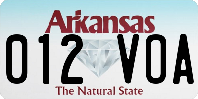 AR license plate 012VOA
