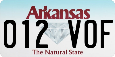 AR license plate 012VOF